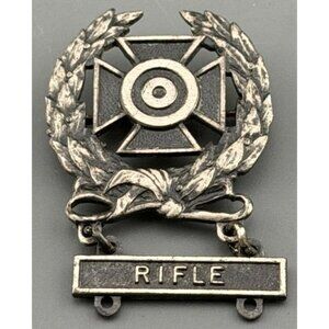 Vintage US Army Rifle Marksmanship Badge Sterling KREW GI Military Insignia Sign